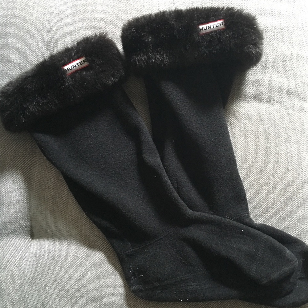 Hunter Faux Fur Cuff Welly Socks